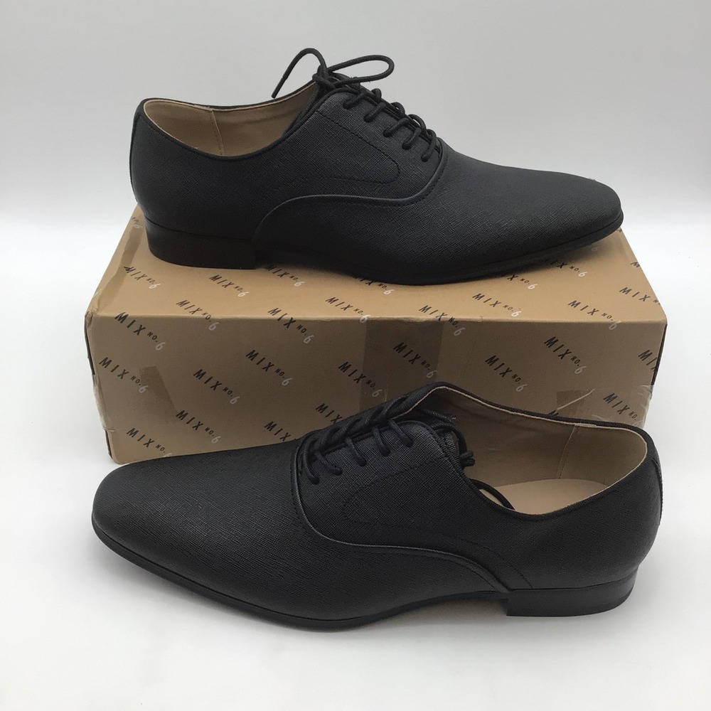 Mix No. 6 Mens Neze Black Saffiano PU Oxford Dress Shoes Size 13M 6M-NEZE NEW